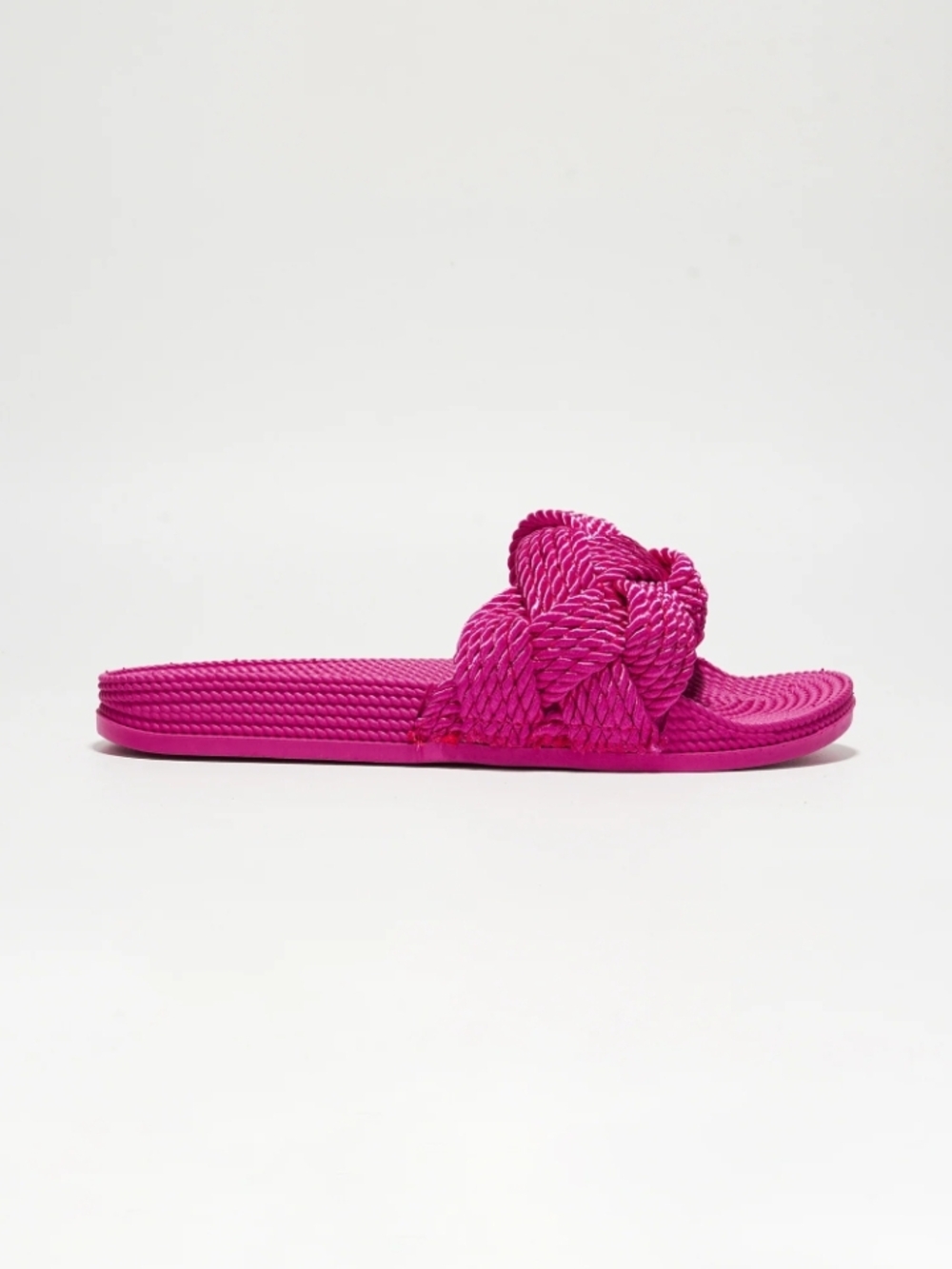 Cape Robbin Annissa Rope Knot Slide Sandals - Fuchsia - Picture 2 of 6